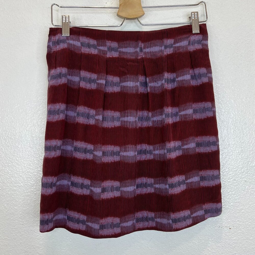 See by Chloe Mini Skirt Stripe Multicolor 100%‎ Silk Size US 10